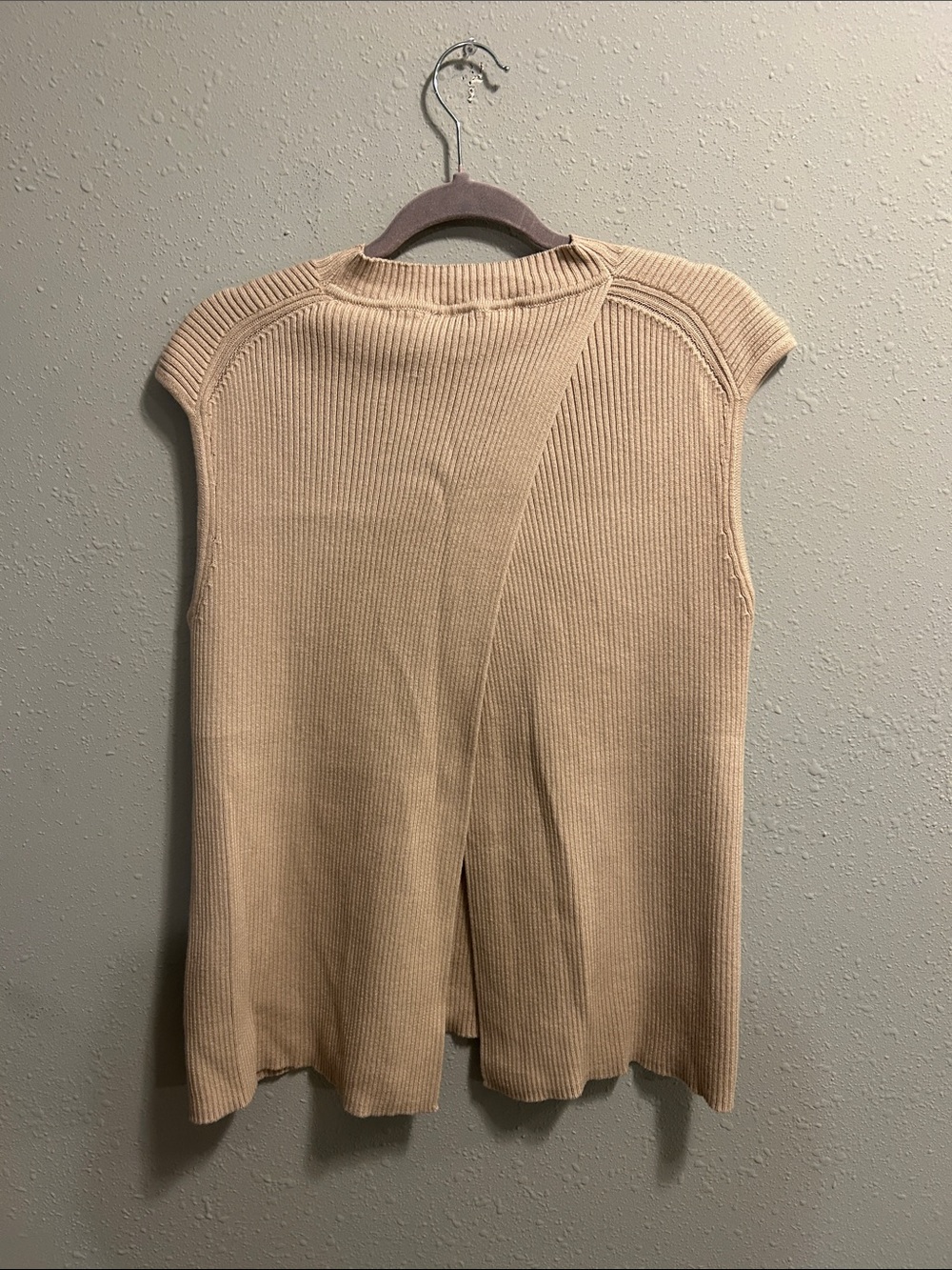 Haven Well WIthin Organic Cotton Knit Sleeveless Sweater Top Beige - Picture 4 of 6